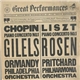 Chopin / Liszt - Gilels / Rosen - Ormandy / Pritchard - Philadelphia Orchestra / Philharmonia Orchestra - Chopin: Concerto No. 1 In E Minor For Piano And Orchestra, Op. 11 / Liszt: Concerto No.1 In E-Flat Major For Piano And Orchestra